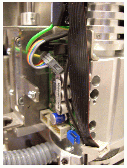 closeup of cable connection to the motor