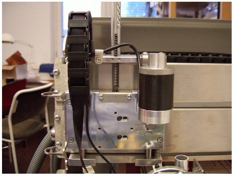 View of Z-axis mount after removal of
the motor and controller assembly