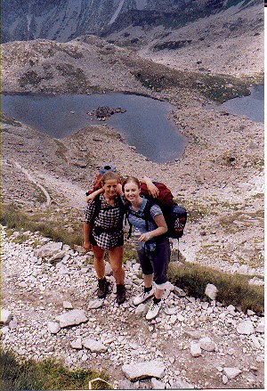 Agnieszka and Edyta (Poland) on our way up to Mt Rysy.