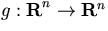 $g:{\bf R}^n\rightarrow{\bf R}^n$