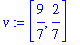 v := vector([9/7, 2/7])