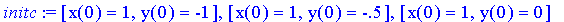 initc := [x(0) = 1, y(0) = -1], [x(0) = 1, y(0) = -...