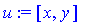 u := vector([x, y])