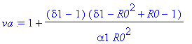 va := 1+(delta1-1)*(delta1-R0^2+R0-1)/(alpha1*R0^2)...
