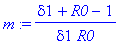 m := (delta1+R0-1)/(delta1*R0)