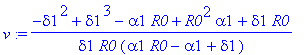 v := (-delta1^2+delta1^3-alpha1*R0+R0^2*alpha1+delt...