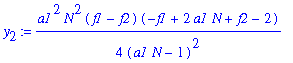 y[2] := 1/4*a1^2*N^2*(f1-f2)*(-f1+2*a1*N+f2-2)/(a1*N-1)^2