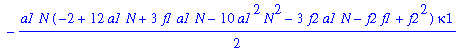 eq3a := 6*(-1+a1*N)*kappa1^3-(11*a1^2*N^2-12*a1*N-2*f1*a1*N+1+2*f2*a1*N)*kappa1^2-1/2*a1*N*(-2+12*a1*N+3*f1*a1*N-10*a1^2*N^2-3*f2*a1*N-f2*f1+f2^2)*kappa1