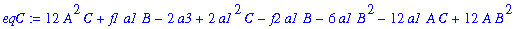 eqC := 12*A^2*C+f1*a1*B-2*a3+2*a1^2*C-f2*a1*B-6*a1*B^2-12*a1*A*C+12*A*B^2