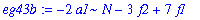 eg43b := -2*a1*N-3*f2+7*f1