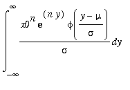 int(x0^n*exp(n*y)*phi((y-mu)/sigma)/sigma,y = -infinity .. infinity)