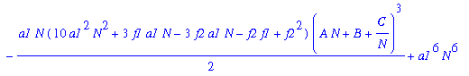 eq3c := 2*a1*N*(2*a1*N-f2+f1)*(A*N+B+C/N)^4-1/2*a1*N*(10*a1^2*N^2+3*f1*a1*N-3*f2*a1*N-f2*f1+f2^2)*(A*N+B+C/N)^3+a1^6*N^6