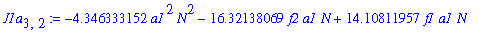 J1a[3,2] := -4.346333152*a1^2*N^2-16.32138069*f2*a1*N+14.10811957*f1*a1*N