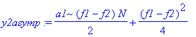 y2asymp := 1/2*a1*(f1-f2)*N+1/4*(f1-f2)^2