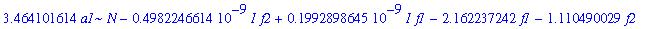 eg31b := 3.464101614*a1*N-.4982246614e-9*I*f2+.1992898645e-9*I*f1-2.162237242*f1-1.110490029*f2