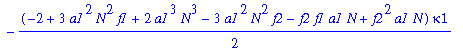 eq3a := 6*kappa1^4-12*a1*N*kappa1^3+a1*N*(7*a1*N-2*f2+2*f1)*kappa1^2-1/2*(-2+3*a1^2*N^2*f1+2*a1^3*N^3-3*a1^2*N^2*f2-f2*f1*a1*N+f2^2*a1*N)*kappa1