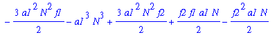 eq3c := 6*(A*N+B+C/N)^3-12*a1*N*(A*N+B+C/N)^2+a1*N*(7*a1*N-2*f2+2*f1)*(A*N+B+C/N)+1-3/2*a1^2*N^2*f1-a1^3*N^3+3/2*a1^2*N^2*f2+1/2*f2*f1*a1*N-1/2*f2^2*a1*N