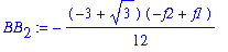 BB[2] := -1/12*(-3+3^(1/2))*(-f2+f1)