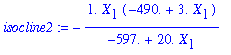 isocline2 := -1.*X[1]*(-490.+3.*X[1])/(-597.+20.*X[1])