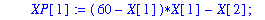 G := proc (N, t, X, XP) XP[1] := (60-X[1])*X[1]-X[2]; XP[2] := (100-.6*X[1])*X[1]+119.4*X[2]-4*X[1]*X[2]-2*X[1] end proc