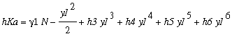 hKa = gamma1*N-y1^2/2+h3*y1^3+h4*y1^4+h5*y1^5+h6*y1...