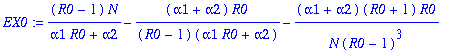 EX0 := (R0-1)*N/(alpha1*R0+alpha2)-(alpha1+alpha2)*...