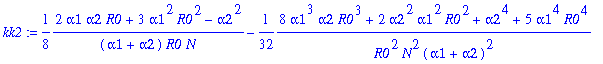 kk2 := 1/8*(2*alpha1*alpha2*R0+3*alpha1^2*R0^2-alph...