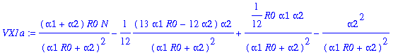 VX1a := (alpha1+alpha2)*R0*N/((alpha1*R0+alpha2)^2)...