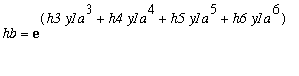 hb = exp(h3*y1a^3+h4*y1a^4+h5*y1a^5+h6*y1a^6)