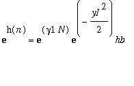 exp(h(n)) = exp(gamma1*N)*exp(-y1^2/2)*hb