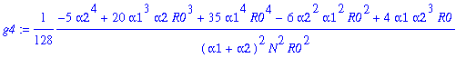 g4 := 1/128*(-5*alpha2^4+20*alpha1^3*alpha2*R0^3+35...