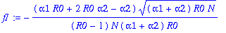 f1 := -(alpha1*R0+2*R0*alpha2-alpha2)*sqrt((alpha1+...
