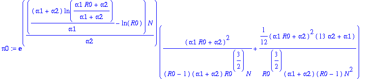 pi0 := exp(((alpha1+alpha2)*ln((alpha1*R0+alpha2)/(...