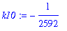 k10 := -1/2592*(-6*alpha1^4*R0^4+4*alpha1^4*R0^5-15...
