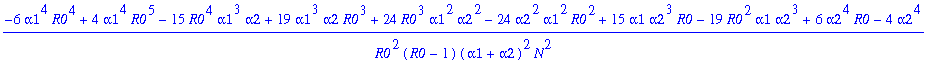 k10 := -1/2592*(-6*alpha1^4*R0^4+4*alpha1^4*R0^5-15...